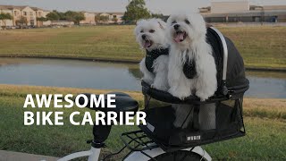 Bicycle Dog Carrier 👉 Rear Rack Bicycle Dog Carrier hybrid DIY [upl. by Oitaroh]