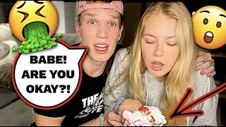 Throwing up Blood and Passing out PRANK On Boyfriend Cute Reaction [upl. by Pascasia989]