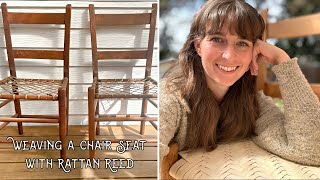 Antique Chair Makeover Basket Weaving Refurbishes a Wooden Chair [upl. by Netfa]