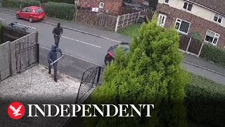 Baseball batwielding quad bike riders violently attack familys home and car [upl. by Fernando847]