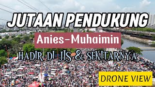 DRONE VIEW KUMPUL AKBAR AMIN MEMBLUDAK DI JAKARTA INTERNATIONAL STADIUM [upl. by Elodia]