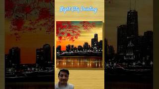 ✨Night City Painting Ideas ✨ art acryllic painting drawing acrylicpainting artist [upl. by Nomzzaj]