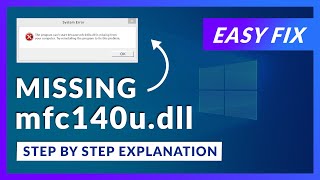 mfc140udll Missing Error  How to Fix  2 Fixes  2021 [upl. by Nauquf337]