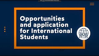 Opportunities and application for International Students [upl. by Fokos583]