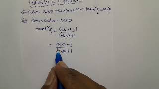 HYPERBOLIC FUNCTIONS  inter maths sureshstaracademy sureshstaracademy [upl. by Curley]