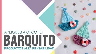 BARQUITO APLIQUE a Crochet ⛵ Ideal Guirnaldas prendedores y souvenirs ⛵ [upl. by Atig378]