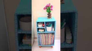 Diy Bookshelf Idea From Cardboard Box diybookshelf diybookstand bookorganizeridea shorts vira [upl. by Anitsahs]