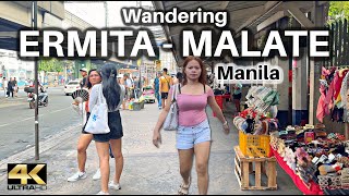 Wandering Aimlessly Around Ermita Manila Philippines 4K [upl. by Abott]