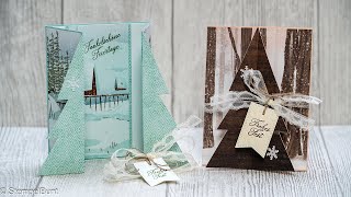 WeihnachtsTannenbaumkarte mit WOWEffekt  Anleitung  Tutorial  StampinUp® [upl. by Brigham]