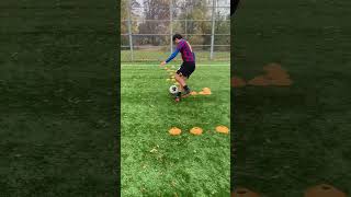 BEST weak foot drill🔥to improve dribbling football soccerskills footballskills soccer footwork [upl. by Feodore]