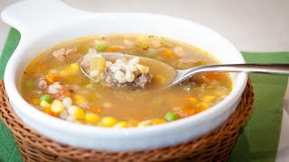 How to Make a Beef Barley Soup Recipe [upl. by Enicar]