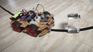 Line Follower with Obstacle Avoiding Robot  Arduino and L298 Motor Driver [upl. by Havstad350]