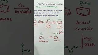 Side chain chlorination of toluene l organic chemistry class 11 l chemistry education [upl. by Ellivro]