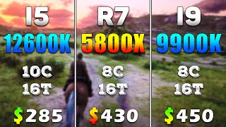 Core i5 12600K vs Ryzen 7 5800X vs Core i9 9900K  PC Gaming Benchmark Tested [upl. by Hteb]