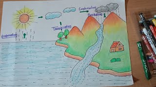 water cycle diagramwater cycle kaise banayewater cycle [upl. by Nerraj]