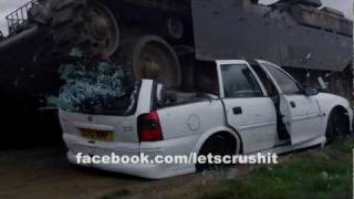 Tank crushes Estate car [upl. by Etat]