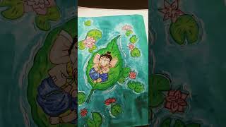 Anant chaturdashi special drawing art by ishiart YouTube short [upl. by Rosalinda]