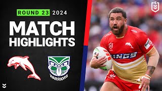 NRL 2024  Dolphins v Warriors  Match Highlights [upl. by Avruch]