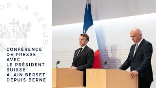 Depuis Berne conférence de presse du Président Emmanuel Macron et du Président Alain Berset [upl. by Becky521]