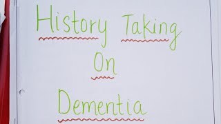 HISTORY TAKING ON DEMENTIA IN MENTAL HEALTH NURSING BSC NURSING GNM nursingsecrets bscnursing [upl. by Norean]