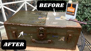 Antique Trunk Restoration wPenetrol [upl. by Eelek]