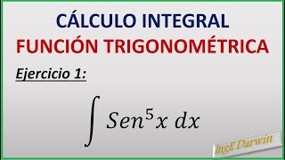 INTEGRAL FUNCIONES TRIGONOMÉTRICAS  EJERCICIO 1 TIPO 1 [upl. by Nibram]