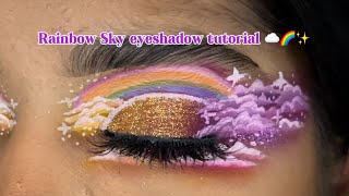 Rainbow Sky eyeshadow tutorial ☁️🌈✨ [upl. by Eibbil]