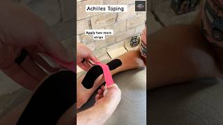 Kinesiology Taping technique for Achilles pain Reduce calf soreness 🔥💯 athlete basketball pain [upl. by Ecineg]