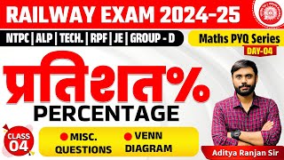 🔴PERCENTAGE04 प्रतिशत  RAILWAY MATHS PYQ SERIES  FOR NTPC RPF ALP GROUPD  ADITYA SIR [upl. by Gary]