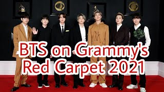 BTS on Grammy Red Carpet 2021 [upl. by Kcirdet]