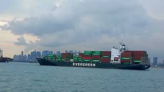 Evergreen Elegance Shipspotting the Majestic Container Ships  big ships  giant container ship [upl. by Wenona]