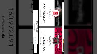 t series😀😃 vs😀😃pewdiepie live subscriber count on youtube video 📹 shots short viral viralvideo [upl. by Girardi]