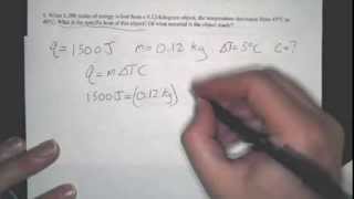 How to calculate specific heat Example specific heat problems [upl. by Karb]