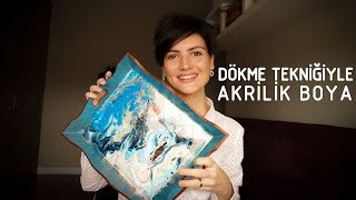 Dökme Tekniğiyle Akrilik Boyama  Fluid Art  Laçin Tenel [upl. by Coltun]