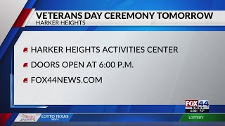 Veterans Day Ceremony coming to Harker Heights [upl. by Drona]