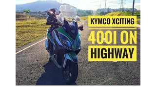 Kymco Xciting 400i Malaysia on Highway [upl. by Ylevol]