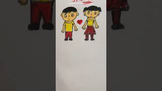 boy and girl easy drawingviralvideo hum tum shortvideos shorts viral [upl. by Dita992]