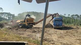 excavator crane loader wood log timber tree forest crusher machinery sawmill pellet [upl. by Sunil160]