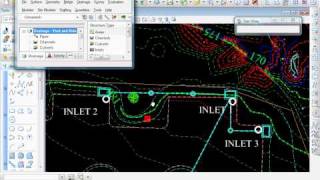 Bentley InRoads Storm and Sanitary  Insert Move and Delete structures in drainage network [upl. by Rotsen]