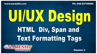 Session4  HTML Div Span and Text Formatting Tags  UIUX Design Tutorials [upl. by Areic]