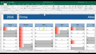 Kalender  Jahresplaner Excel 2013 Teil 3 [upl. by Edgell]