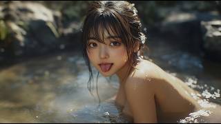 13Tongue out ONSEN girl tongueout tongueoutgirl lookbook onsen japanspring aiart [upl. by Ahusoj]