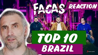 Diego amp Victor Hugo Bruno amp Marrone  Facas Ao Vivo Brazilian top 10 2021 reaction [upl. by Leiahtan698]