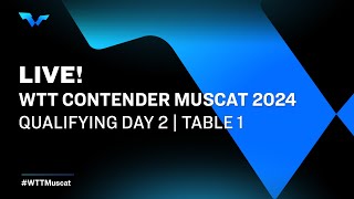 LIVE  T1  Qualifying Day 2  WTT Contender Muscat 2024 [upl. by Antonie132]