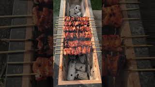 Grilling Chicken Skewers on the Konro Grill [upl. by Fillander436]