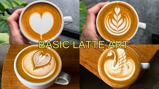 10 Basic latte art Designs for beginner baristas 2024 [upl. by Liman307]