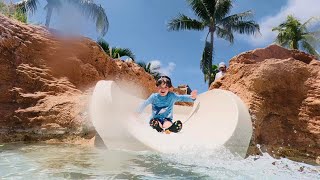 Riddick plays at Atlantis Bahamas Water Park Resort for kids with family Traveling Family Vacation [upl. by Onitnatsnoc]