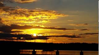 Sunset over the Trent River Bridge New Bern NC part 1 [upl. by Odracir930]