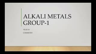 Group 1  The Alkali MetalsChemical elements properties and reactions GMS EDUCATION1 [upl. by Niwdog948]