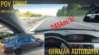 BMW E90 325i 25L N52 PovDrive 4K Acceleration 0100 GermanHighway [upl. by Annor]